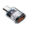 Type-C to USB A Converter with Light Support 120W Charging 10Gbps Data Transfer USB C Extender Clear Shell OTG Adapter
