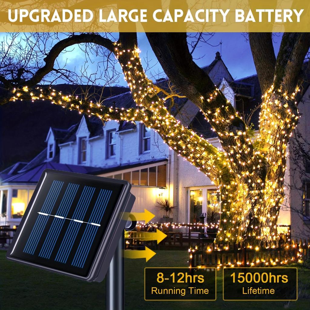 LED Solar String Light 7m 50 Lights 8 patterns Waterproof Fairy Garland String Lights Christmas Party Halloween Decorations