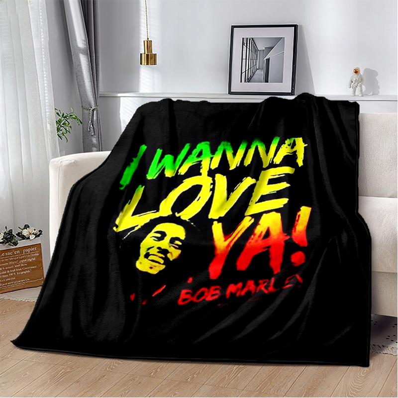 Bob Marley Music Throws Blanket for Kid Couch Sofa Travel Home Hiking Picnic Bed Beding Super Soft Flannel Blanket Birthday Gift