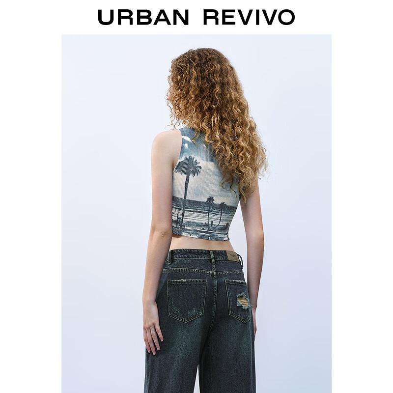 UR 2024 Autumn Women's Resort Style Sleeveless Knit Tank Top