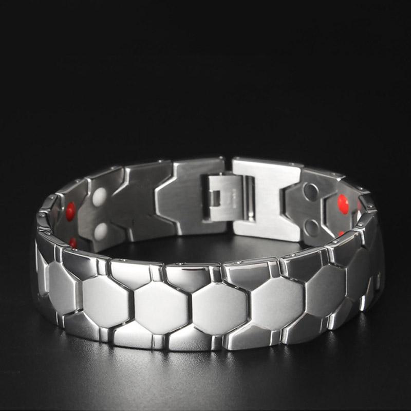 Men Healthy Magnetic Energy Bracelet Fashion Geometric Jewelry Personality Accessories Removable Promote Metabolism Health Chain