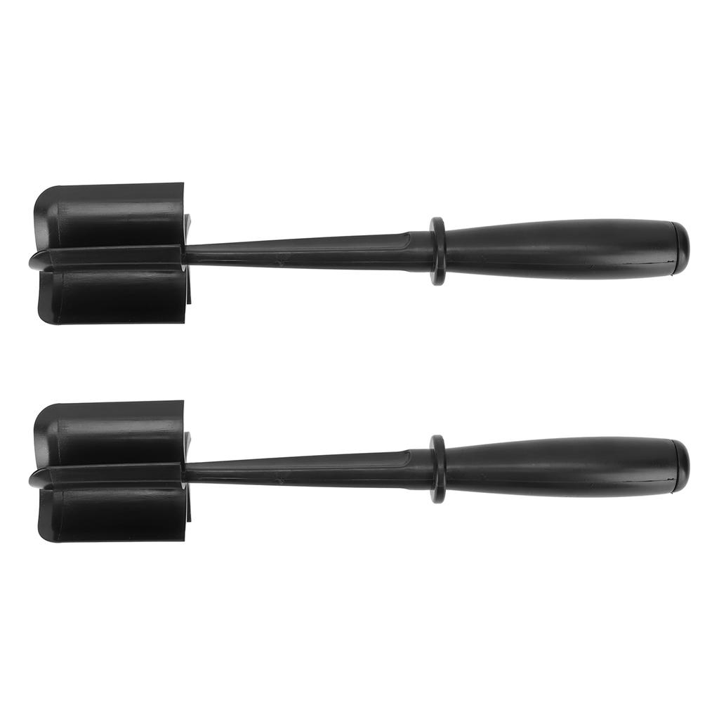 Meat Chopper Heat Resistant Ergonomic Handle Nylon Ground Beef Masher for Chicken Potato Hamburger Black 2pcs
