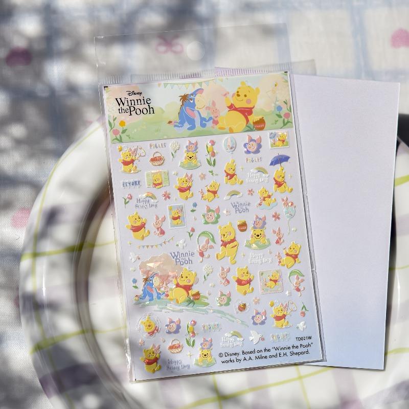 5D Disney Nail Stickers Manicure Accessories Cute Winnie The Pooh for Beautiful Girls Waterproof Nail Decorations