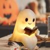 Ghost Statue Halloween Ghost Reading Book Lamp 3D Ghost Reading Night Lights