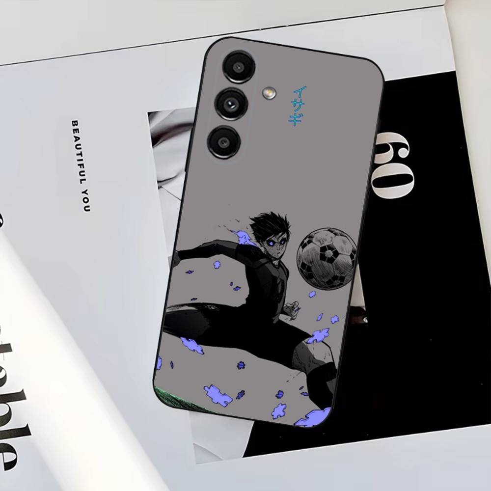Anime B-Blue L-Lock Phone Case For Samsung S25,S24,S23,S22,S21,S20,S10,Ultra,Plus,Lite,FE,Soft Silicone Black Cover