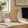 Retro Desktop Calendar Decoration Wooden Perpetual Calendar, Manual Rotating Desk for Home Office Sustainable Decor Decor, Creative Natural Wood Date