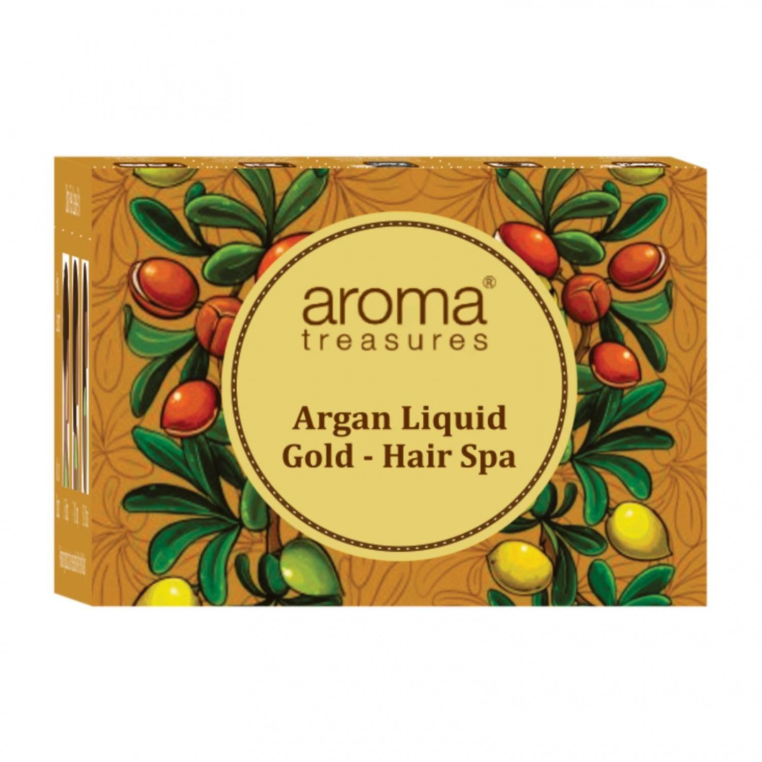 Спа-набор для волос (100 г), Argan Liquid Gold Hair Spa Kit, Aroma Treasures