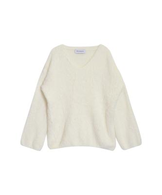 PINK PINEAPPLE Glow Whisper V-Neck Knit_Ivory