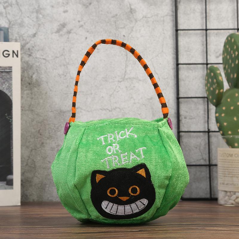 Pumpkin Lantern Trick-or-Treat Candy Bag for Kids - Halloween Handheld Decoration and Small Gift Prop