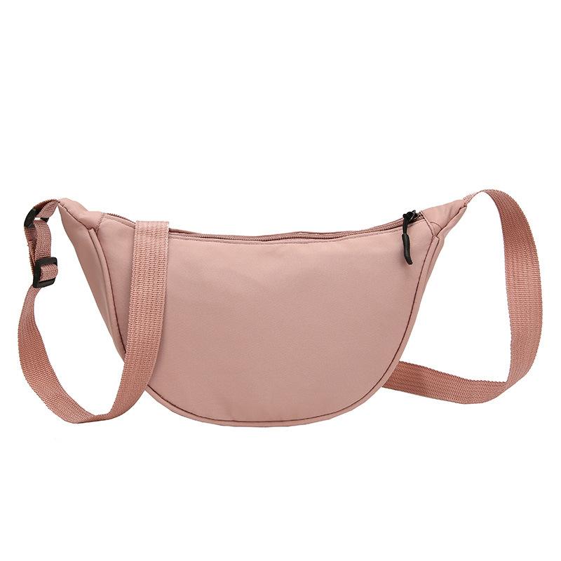 

Nylon messenger bag women s 2025 new trendy dumpling bag lightweight small satchel versatile underarm bag shoulder canvas bag розовый