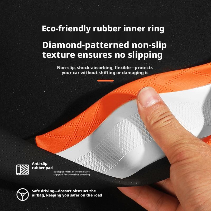 All‑Season Double‑D Steering Wheel Cover 37‑38cm For Xpeng P7i G6 G9 P7 Overseas Anti‑Slip Auto Styling Interior Parts