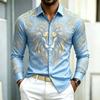 High Quality Men's Shirt Long Sleeved Shirt Solid Color Lion Head Print Design Baroque Business Casual Top Fabric Comfortable