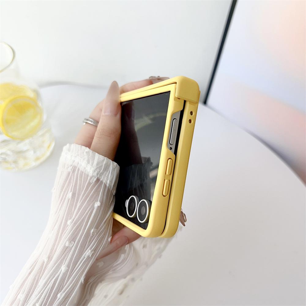 Candy Kleur Mat Huidgevoel Telefoonhoesje voor Samsung Galaxy Z Flip 7 FE 6 5 Flip 4 3 2-in-1 Scharnierbescherming Harde Achterkant