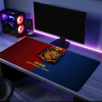 Spanien Nationalmannschaft Wappen Mauspads, Gummibasis, Esports Schreibtischmatte, Mauspads für Gamer und Bürogebrauch, Gaming Schreibtisch, leicht zu reinigende Matte