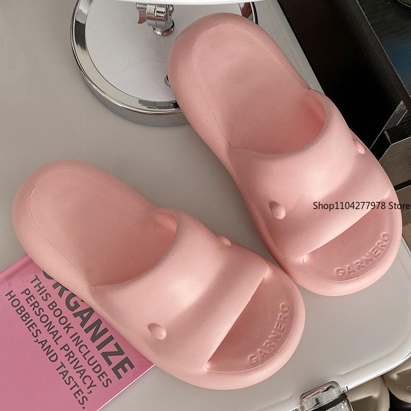 Fashion Women's Summer Slippers High-heeled Home Non Slip Sandals EVA Breathable Basic Bathroom Soft Indoor Beach Casual Flip Flops