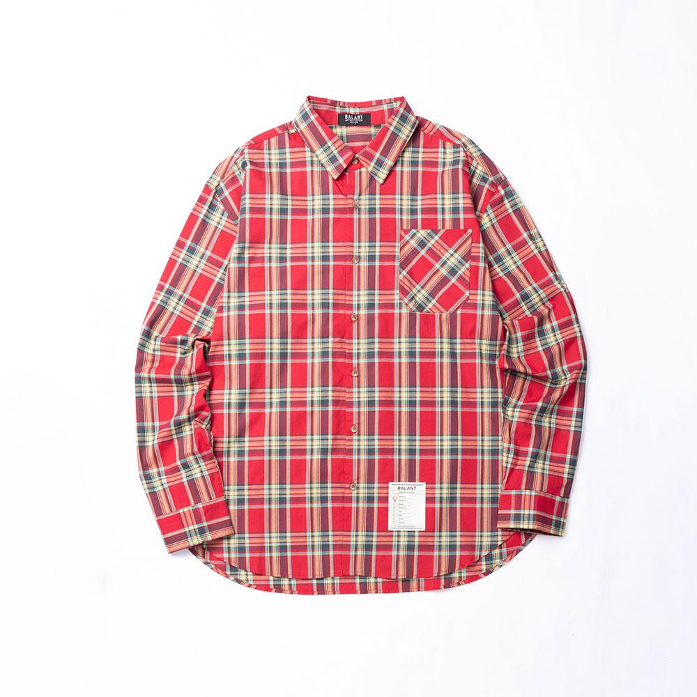 Valant Madras Check District Shirt - Red Type Red/(O) Free