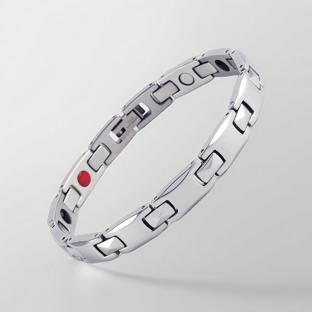 Classic Stainless Steel Magnet Bracelet Negative Ion Ochre Titanium Steel Rare Earth Magnetic Bracelet Does Not Fade