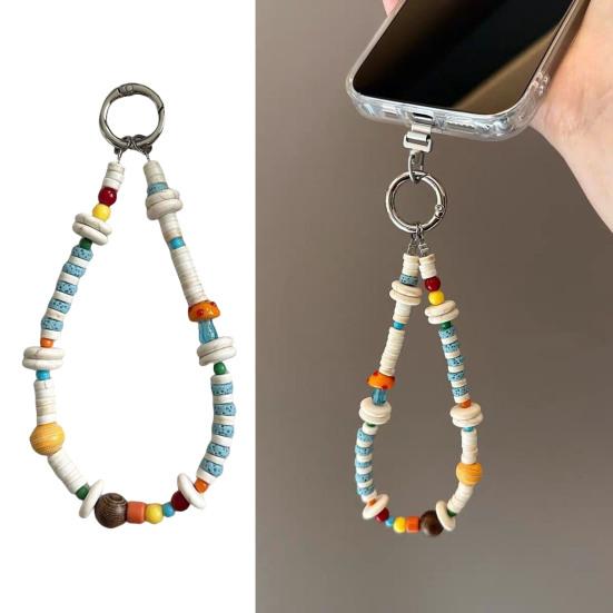 Handy Lanyard Stabile Aufhängeschnalle Starker Sturzschutz Sicherheit Reise Handy Kette Handgefertigt Bunte Perlen Tasche Anhänger Lanyard