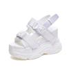 Summer Platform Sandals Women 11.5CM Wedges Thick Bottom Casual Shoes Comfortable White Buckle Sandals Sneakers