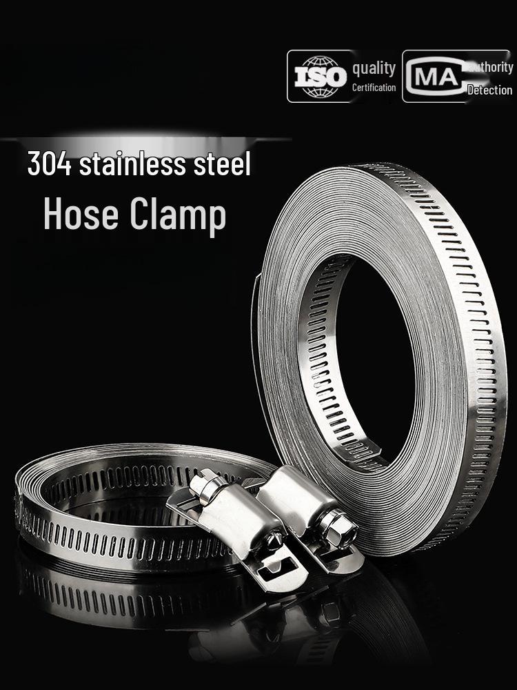 Large 304 Stainless Steel Hose Clamp Band for DIY Pipes