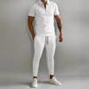 Spring and Summer Mens Sets Lapel Short-Sleeved Polo Shirt Sports Pants 2-Piece Suits for Men