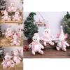 Adorable Pink Snowman And Reindeer Plush Figurines For Christmas Holiday Decor