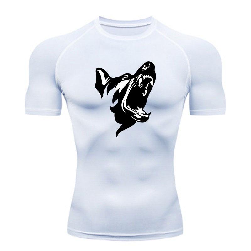 Men's Breathable Compression Athletic T-shirt, Roaring Angry