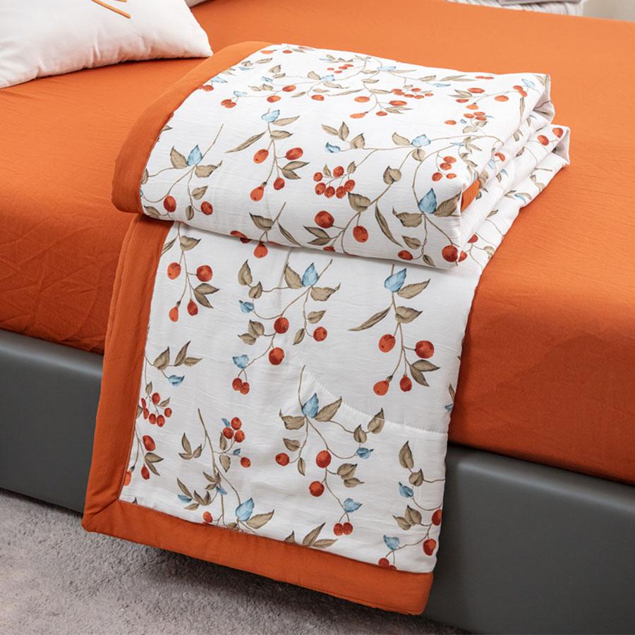 New Class A Cotton And Linen Double Layer Summer Quilt With Soybean Fiber Air Conditioning Quilt Printed Double Cooling Blanket