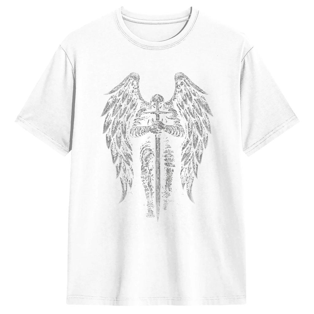 St Michael Archangel Religious Orthodox T Shirt Male Vintage T Shirts Beach O Neck Harajuku Tee Shirt Custom Logo Big Size Tops