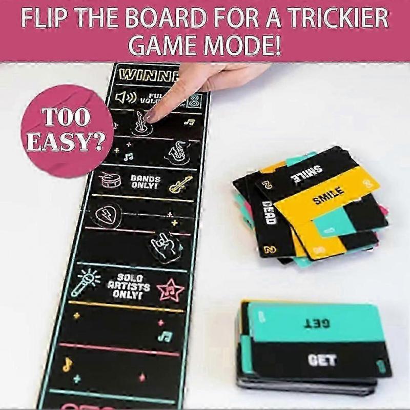 Fogd a Mikrofónt Karaoke Játék Dalszöveges Kártyákkal, 2-10 Játékos Számára Vicces Társasjáték Gyerekeknek és Felnőtteknek, Tökéletes Partikra és Születésnapokra - HZ