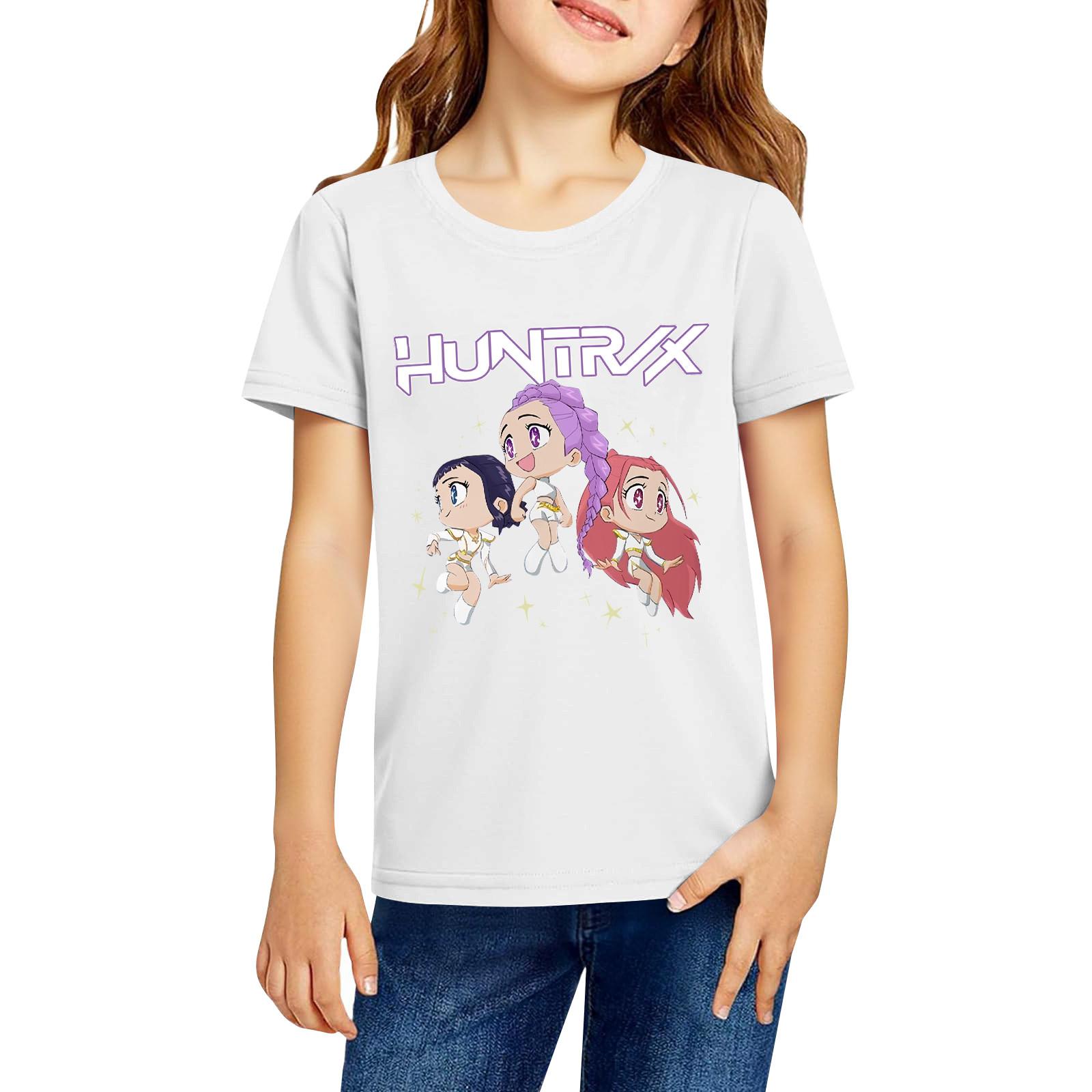 

Модная рабочая одежда с короткими рукавами и круглым вырезом, топы с принтом для детских летних топов 160 белый