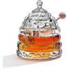 Crystal Honey Jar, Honeycomb Honey Dish, Conical Glass Syrup Jar