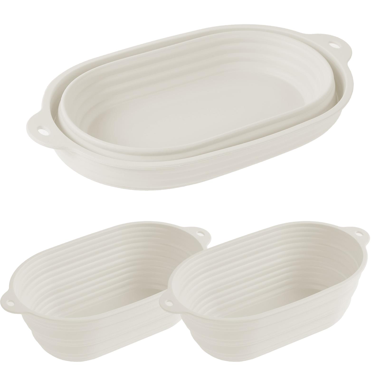 

3 шт. Баннетон корзина для расстойки хлеба силиконовая миска для хлеба на закваске овальная корзина для хлеба на закваске для дома кухонные принадлежности для выпечки серый