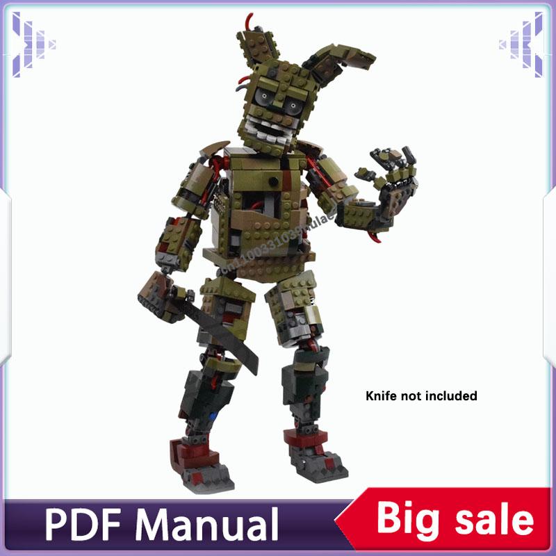 Withered Bonnie Springtrap Mimic Building Blocks Set Accessory Decoration Adults Bricks Decoration Christmas Gift