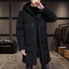 Men's Hooded Mid-Length Thick Cotton Winter Jacket