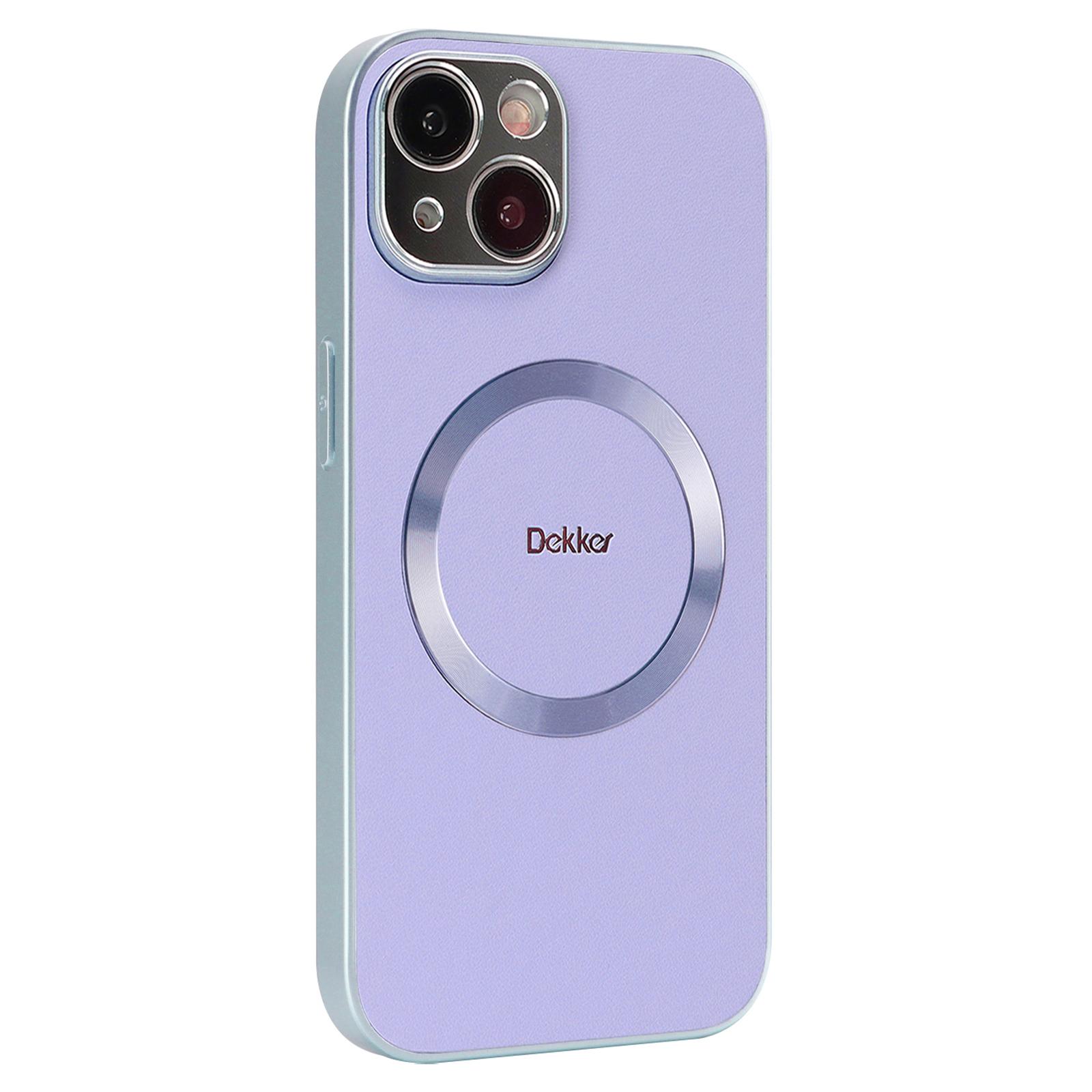 

DEKKER Чехол для iPhone 15, совместимый с MagSafe, задняя крышка телефона из ПУ+ТПУ Light Purple