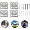 6pcs Wall Mount Hook Anchor Stainless Steel Staple Ring Hook Square Anchor Staple Anchor Pad Eye Hook Marine Hardware Staple Silver