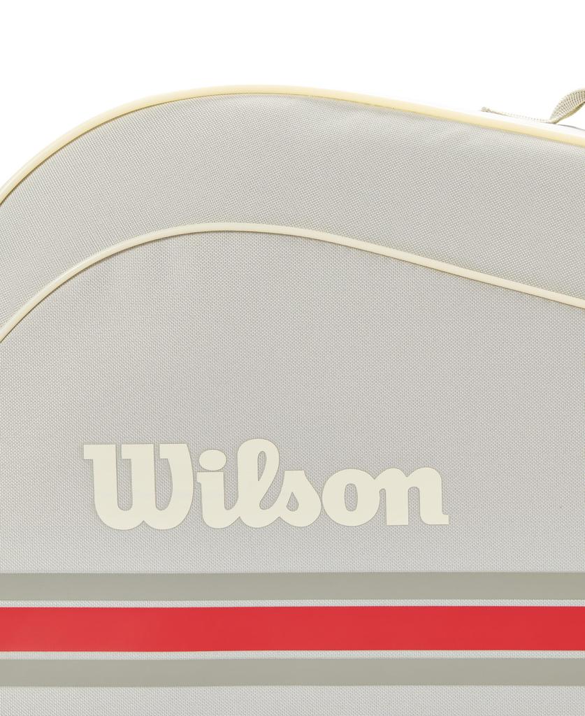 WILSON 2025 Team Tennis Racquet Bag Up To 3 - Oats/Red (Holds Racquets)