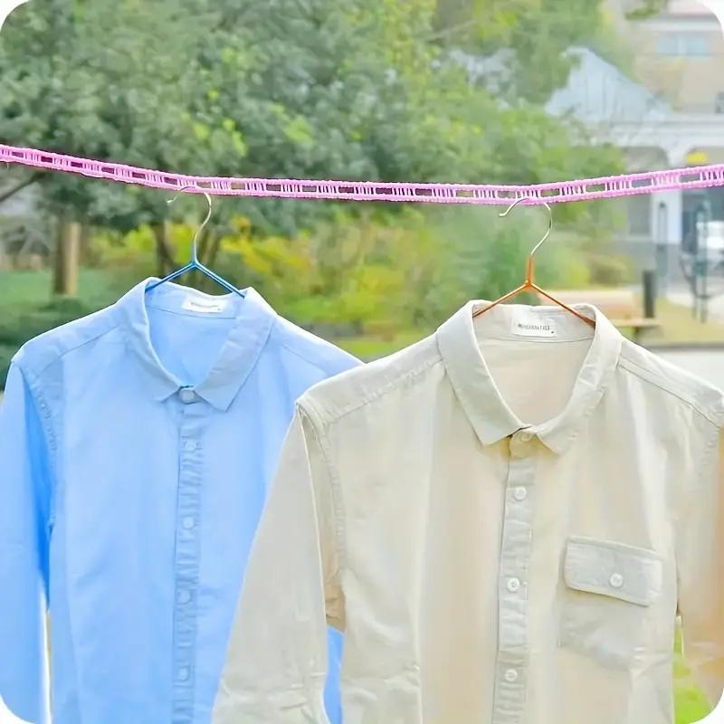 Windproof Retractable Clothesline, 5m - Adjustable Travel Laundry Line for Indoor/Outdoor, Camping, Home & Hotel Use