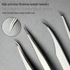 Precision Dual-Tip Stainless Steel Eyelash Tweezers & Beauty Scissors