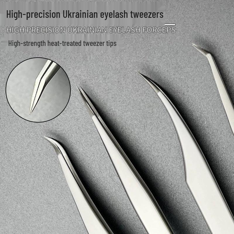Precision Dual-Tip Stainless Steel Eyelash Tweezers & Beauty Scissors