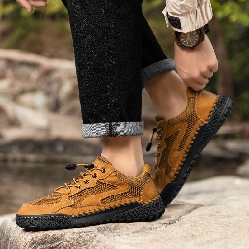 Fashion Men Fashion Designer Treking Footwear Comfortable Lace Up Casual Shoes Sport Shoes Man Walking Trainers All-match Mesh Sneakers