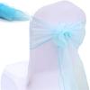 5pcs 275cm Organza Chair Sashes Knot Bands Bow Knot Sheer Organza Chair Sashes  Wedding Party
