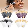 Makeup Brush Set 20pcs Synthetic Fiber Long Handle With Transparent Pouch For Daily Beauty Routine