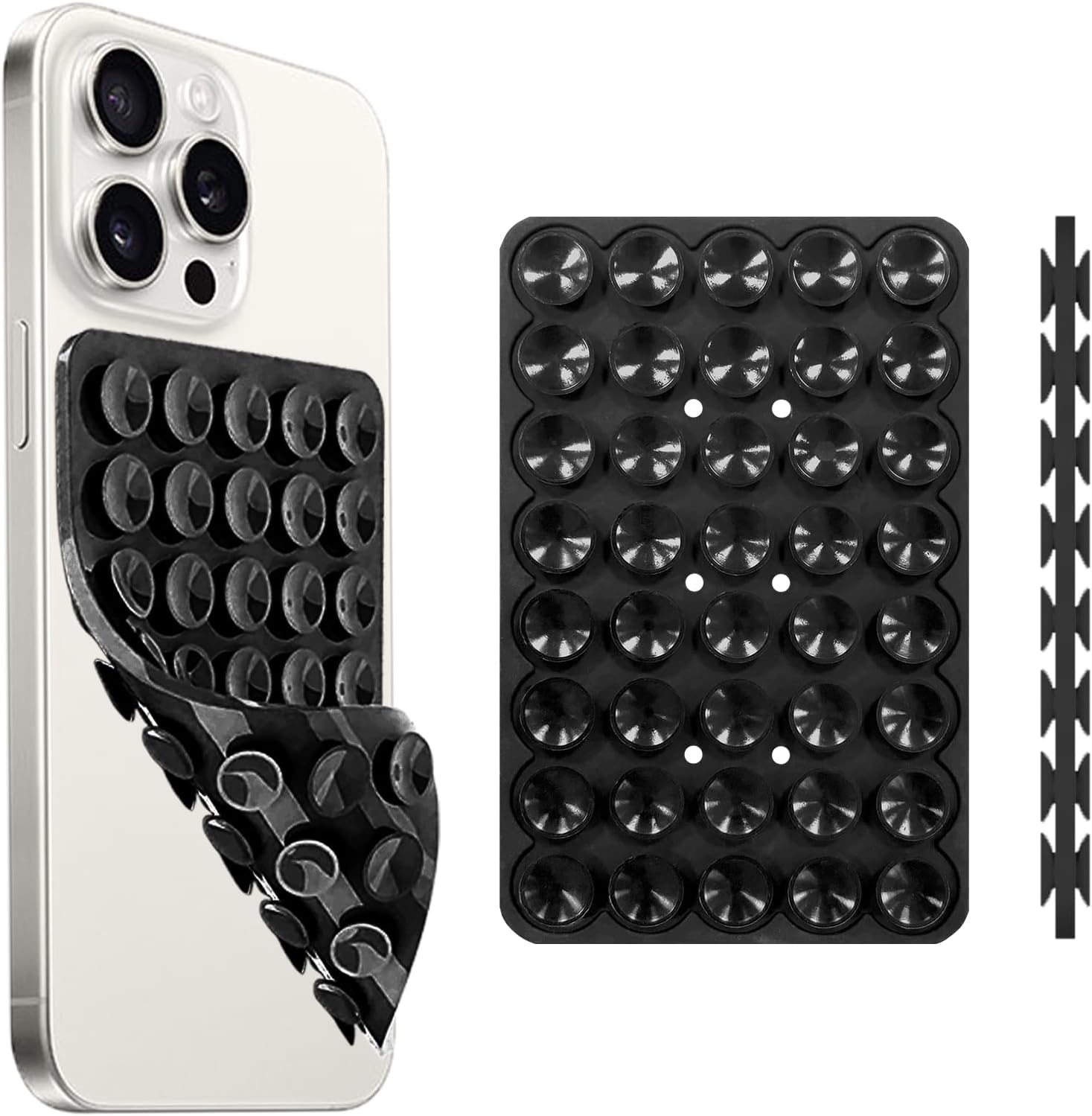

Double-Sided Suction Cup Phone Mount, Silicone Suction Phone Case Adhesive Sticky Phone Grip Hands-Free Phone Grip Phone Stand