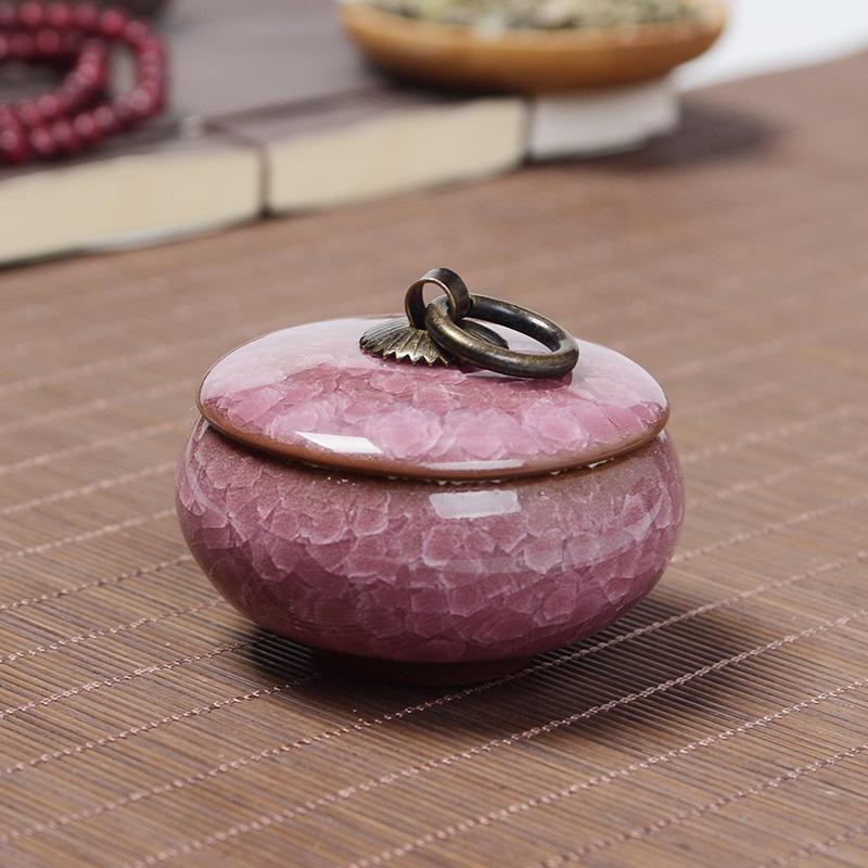 

Керамические мини-банки для чая с фиолетовым песком и потрескавшейся глазурью, чайные коробки, герметичные банки из гипса, шкатулки для украшений, банки для хранения, чайные аксессуары