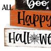 Holiday Party Tabletop Accents Halloween Ghost Decoration, Wooden Sign Tiered Tray Ornament, Farmhouse Durable Solid Wood Crafts Centerpiece