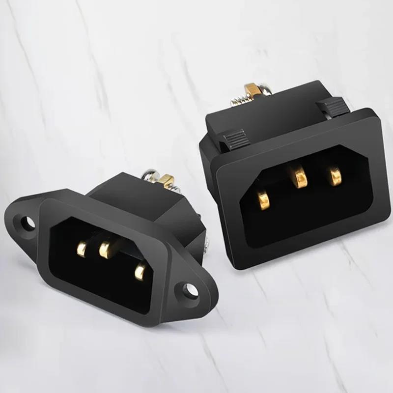 AC Power Socket Rocker Switch Inlet Power Plug C13 C14 Socket 3Pin AC Electrical Connector with 250V 10A Fuse and Red Lamp