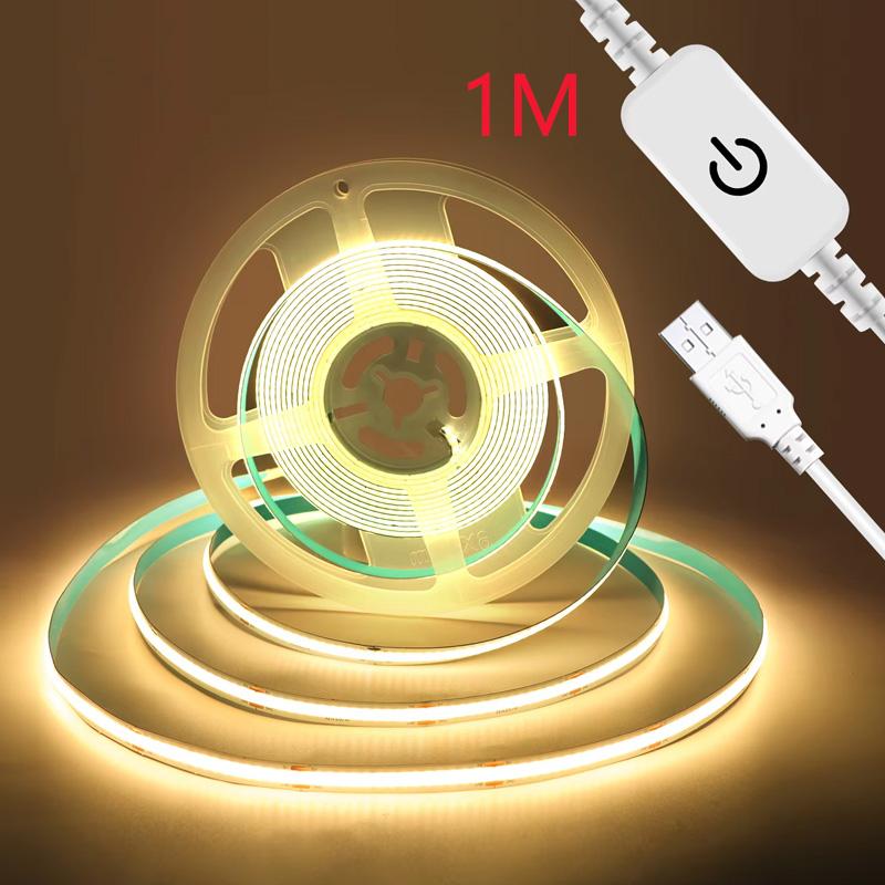 5V 2835 LED Motion Sensor Light Strip Waterproof Cabinet Night Light 1M/2M Tape Light For Indoor Bedroom Wardrobe Stair Lighting