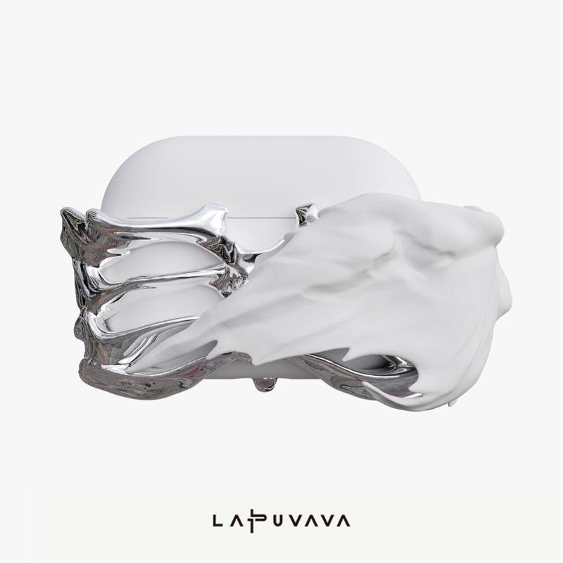 

[Limited Sale] Lapuvava Original Skeleton Wing Earphone Case Free Silicone Protective Cover for Apple Airpodspro/Pro2 AirPods Pro/Pro2 Silver Bone Wing